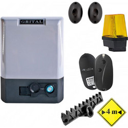 GRITAL GR5 Full Pack με 1 τηλεχειριστήριο | Μοτέρ συρόμενης γκαραζόπορτας 230V έως 500kg, Κρεμαγιέρα: Πλαστική