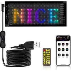 Εύκαμπτη LED Πινακίδα RGB Αυτοκινήτου BT με Κινούμενες Εικόνες Και Κείμενο Μέσω APP 16x64MP 10x37cm TS04593