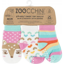 Zoocchini - Αντιολισθητικά Καλτσάκια Grip+Easy Fiona the Fawn (3 τεμ) 0-2 ετών