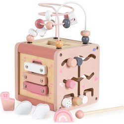 MONI TOYS ΞΥΛΙΝΟΣ ΚΥΒΟΣ ΔΡΑΣΤΗΡΙΟΤΗΤΩΝ W11B316C PINK 3801005602353