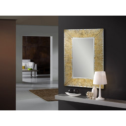 Aurora 569106 - Καθρέπτης 120x80 cm με Χρυσό Φύλλο & Λάκα MDF