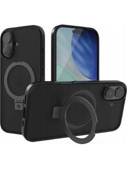 Θήκη iPhone 17 Spacecase Ring Pro Mag Σκληρή με MagSafe & KickStand - Black (5905719130916)