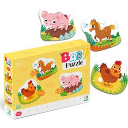 Παιδικό Puzzle Dodo 3 In 1 Μια Μέρα Στη Φάρμα 2 + 2 + 3 Κομμάτια