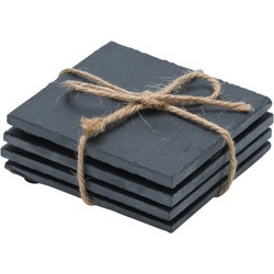 ESTIA ΣΟΥΒΕΡ ΤΕΤΡΑΓΩΝΑ ΣΧΙΣΤΟΛΙΘΟΥ 10x10cm ΣΕΤ 4 ΤΕΜ