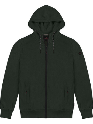 Double MTOP-1091 Ανδρική Ζακέτα Φούτερ με Κουκούλα Forest Green