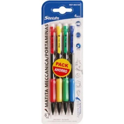 Σετ 4 τμχ Μηχανικά Μολύβια HB 0.7mm Stelan 863135