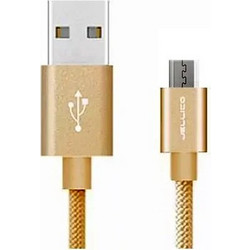 Καλώδιο δεδομένων και φόρτισης Micro USB Jellico GS-10, σε χρυσό χρώμα