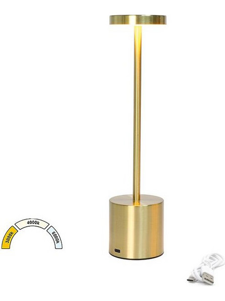 Adeleq Πορτατίφ Επαναφορτιζόμενο LED 3W CCT Dimmable Χρυσαφί 5-0039