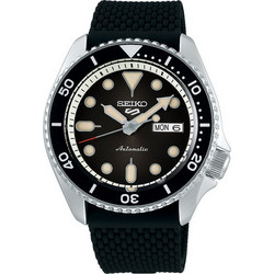 Seiko 5 Sports Ανδρικό Ρολόι Αυτόματο με Μαύρο Καουτσούκ Λουράκι SRPD73K2