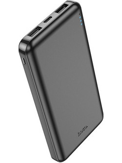 Hoco J100 Power Bank 10000mAh με 2 Θύρες USB-A Black
