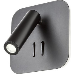 ΦΩΤΙΣΤΙΚΟ ΑΠΛΙΚΑ QUDA AP SQ LED 1x6W+1x3W 3000K BLACK (5.1.2) 13cmΧ13cm