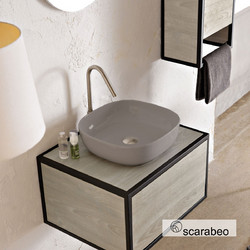 Scarabeo Glam Επικαθήμενος Νιπτήρας Μπάνιου Πορσελάνης 40x40cm Γκρι 9502-1806-510