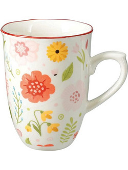 Κούπα 380ml σχ.flower,ακανόνιστο χείλος 9,2x9,2x11,8