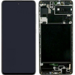 Οθόνη OLED και Μηχανισμός Αφής με Πλαίσιο για Samsung - Galaxy A71 - Awesome Black - (A715F) - Big Size