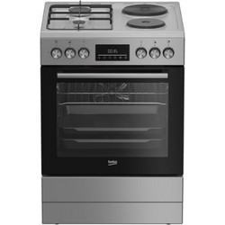 Beko FBE 64320 SDN/GAS Κουζίνα 60 cm με Φούρνο 66 L & 4 Εστίες (2 Αερίου + 2 Ηλεκτρικές) Ασημί