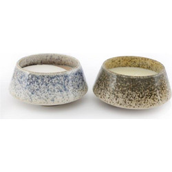 Κερί σε κεραμ.βαζάκι 2χρώματα 15x7,5cm