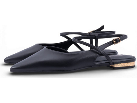 1-29409-46 Tamaris Γυναικεία flat πέδιλα ΜΑΥΡΟ
