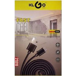 KLGO Regular USB 2.0 to micro USB Cable Μαύρο 2m (KLGO S-51)