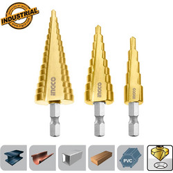 Ingco AKSDS80402 1/4" Hex Τρυπάνια Κώνικα Σετ 3τεμ