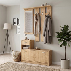 Έπιπλο Εισόδου Raynold Megapap Χρώμα Φυσικό Οξιάς 100x30x180εκ