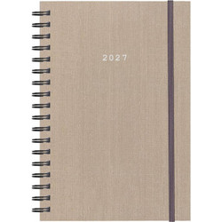 Next ημερολόγιο 2027 fabric plus ημερήσιο σπιράλ μπεζ 17x25εκ. Δυνατότητα εκτύπωσης