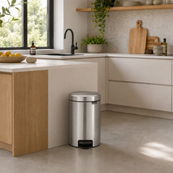 Brabantia 114021 Κάδος Απορριμάτων Κουζίνας Μεταλλικός με Πεντάλ Inox 20lt