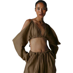 STUDIO TIA W THARA TOP - THARA-T-BUTTERNUT BROWN