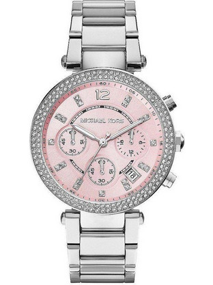 Michael Kors Γυναικείο Ρολόι Χρονογράφος με Ασημί Μεταλλικό Μπρασελέ MK6105