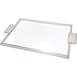 Δίσκος Γάμου Plexiglass Διάφανος με Ασημί Πλαίσιο & Φίλντισι Χερούλια (40x30cm) | Β104ΑΣ, rin-B104AS