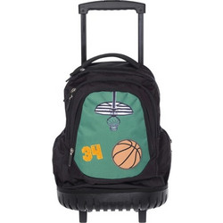 Lyc Sac One Rock N' Roll Basket 34 Σχολική Τσάντα Τρόλεϊ Δημοτικού Μαύρη 21747