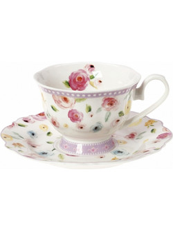 Cryspo Trio Primavera Purple Φλιτζάνια Καφέ Πορσελάνης Μωβ 100ml 28.096.17