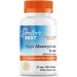 Doctor's Best Iron 100% Chelated 27mg 120 Ταμπλέτες