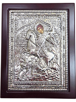 Εικόνα ασημένια 9250 "Άγιος Δημήτριος" WE925504 (19x24)
