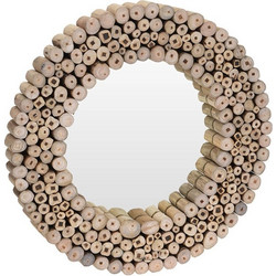 ΔΙΑΚΟΣΜΗΤΙΚΟΊ ΚΑΘΡΈΦΤΕΣ MIRROR TEAK FRAME DIA 50CM J11300860