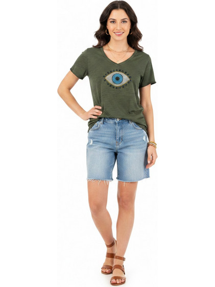 Γυναικείο T-Shirt σχέδιο στάμπα mati strass XS
