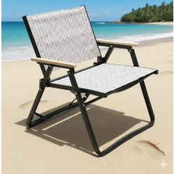 Πτυσσόμενη Καρέκλα Mε Ψηλό Κάθισμα Sunnyfeel Lightweight - Αλουμινίου με Ύφασμα 600D 51x54x71cm Thirea AC1252-L