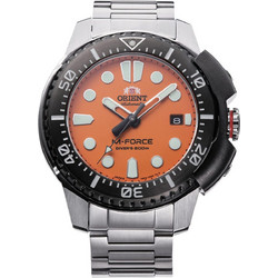 Orient M-Force Ανδρικό Ρολόι Αυτόματο με Ασημί Μεταλλικό Μπρασελέ RA-AC0L08Y00B