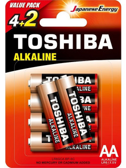 Toshiba Red Alkaline AA 6τμχ