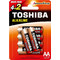 Toshiba Red Alkaline AA 6τμχ Toshiba Red Alkaline AA 6τμχ