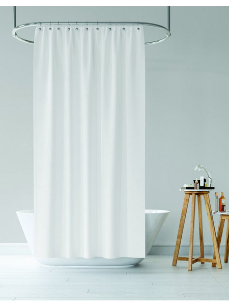 Κουρτίνα Μπάνιου με Κρίκους Σχ.Diana White 180x200cm 100% pol. Polyester Flamingo