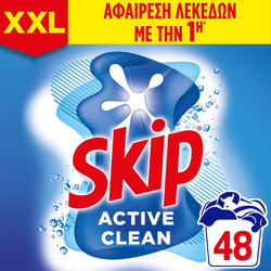 Skip Active Clean Σκόνη Πλυντηρίου 48 Μεζούρες