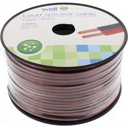 Καλώδιο Ηχείου Well 100m 2x0.75mm2 CCA Μαύρο/κόκκινο LSP-CCA0.75BR-100-WL