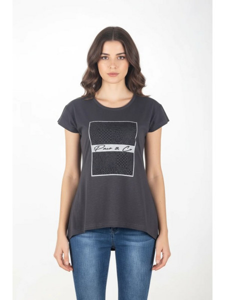 Paco & Co 2632044 Γυναικείο T-Shirt ανθρακί