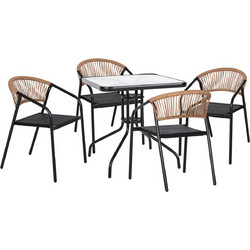 HomeMarkt Figo Σετ Τραπεζαρία Κήπου Μεταλλικό 5τμχ Ανθρακί HM10880.03