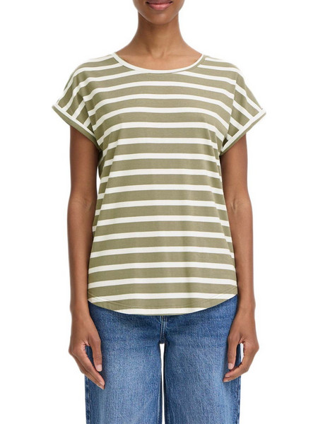 B.YOUNG Πράσινο ριγέ T-shirt Pamila oneck 20809561 900006984