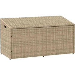 vidaXL Κουτί Αποθήκευσης Κήπου Μπεζ 110x50x58cm από Συνθετικό Ρατάν 1 τεμ