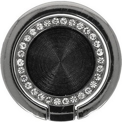 Ring Holder με Διαμάντια για Κινητού σε Μαύρο Χρώμα Μαύρo Μεταλλικό