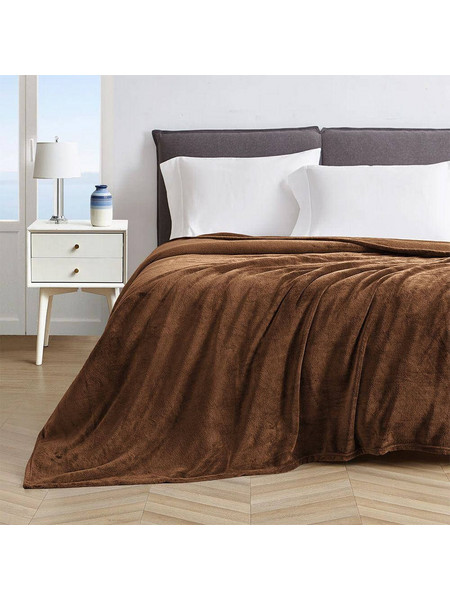 LINO ΚΟΥΒΕΡΤΑ ΒΕΛΟΥΤΕ PELLO BROWN 220X240