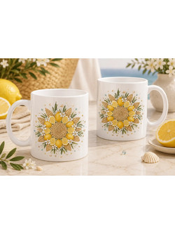 Προσωποποιημένη Κεραμική Κούπα Mediterranean Lemon Sun