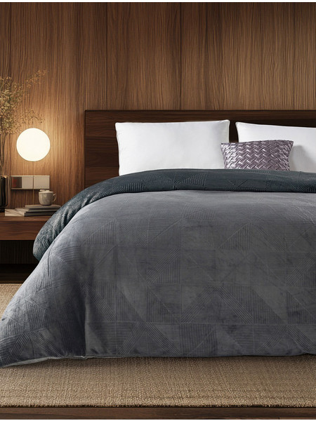 Παπλωματοθήκη EIRA ANTHRACITE MADI υπέρδιπλη: 220 x 240 εκ